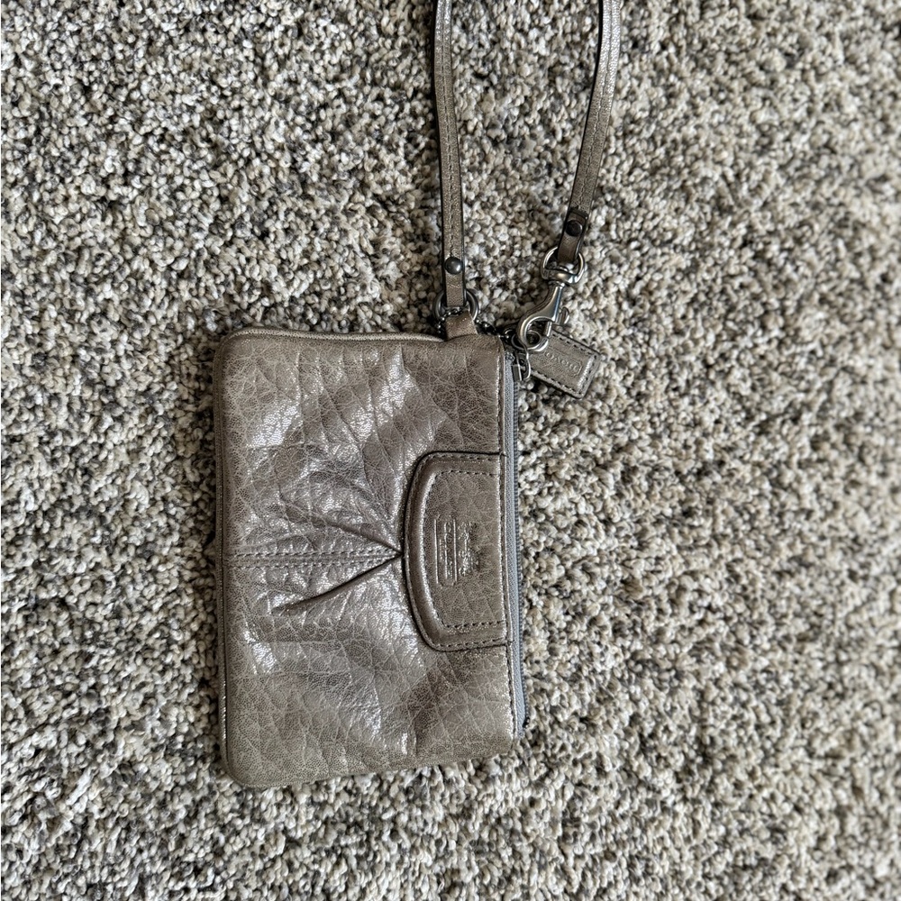 Coach Metallic Wristlet Clutch
